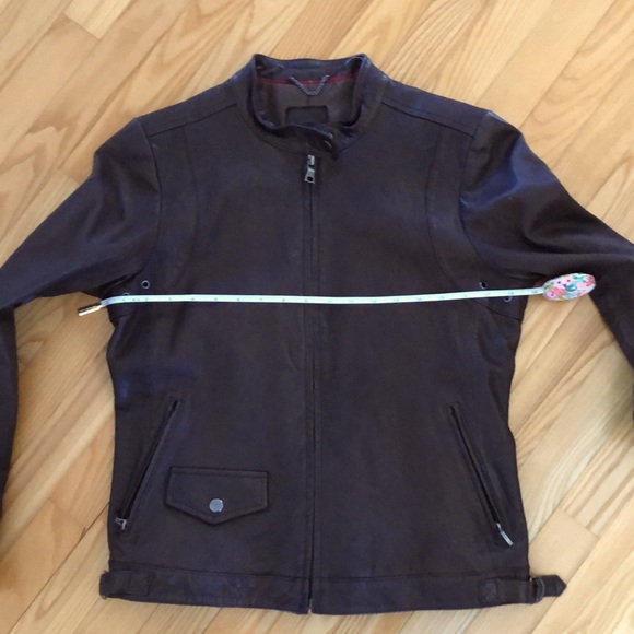 Banana Republic Leather Jacket, size M, Perfect condition. Dark Brown - Picture 10 of 11